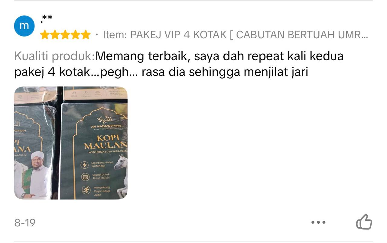 Ulasan Shopee: repeat kali kedua Pakej 4 kotak