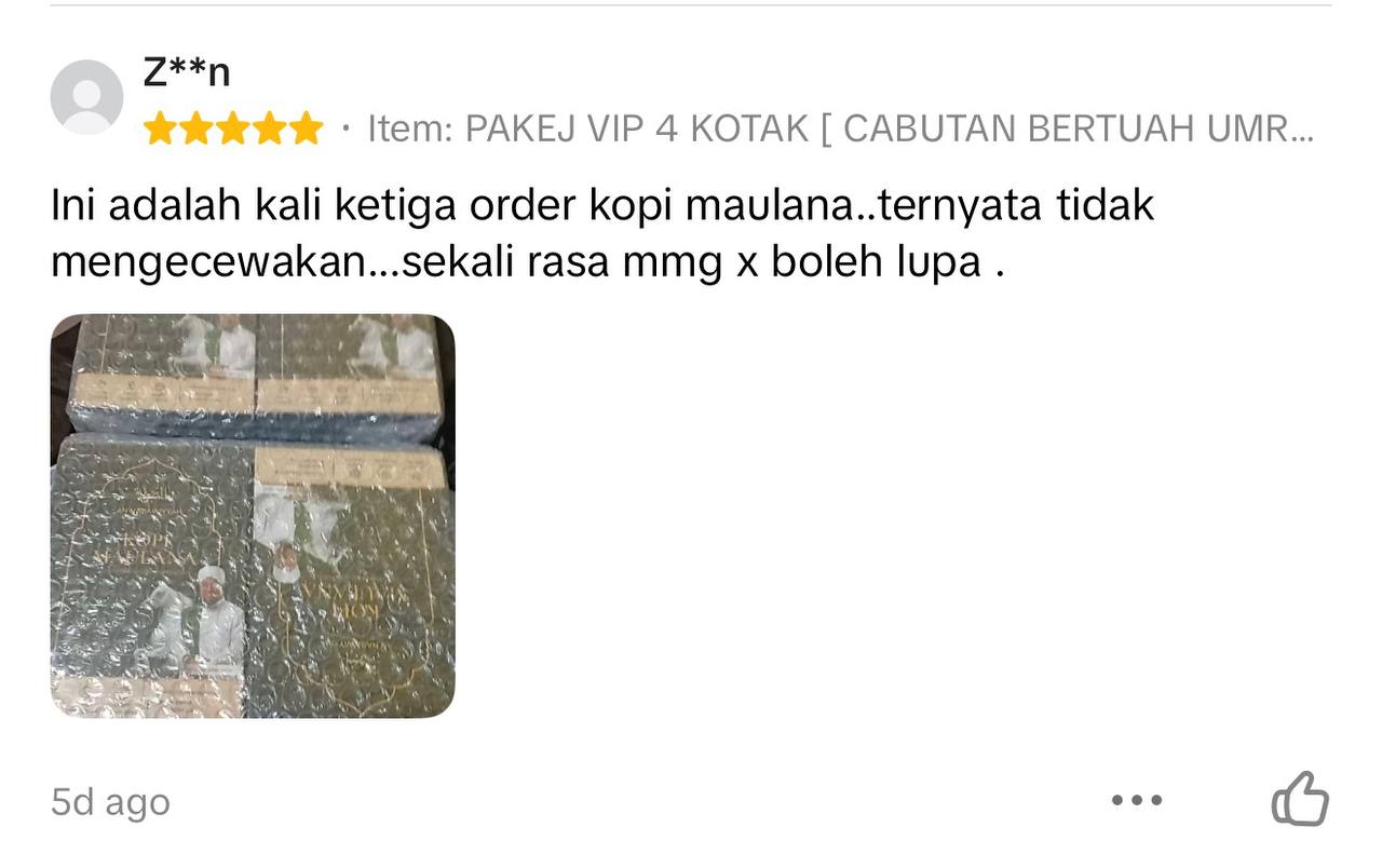 Ulasan Shopee: kali ketiga order, tidak mengecewakan